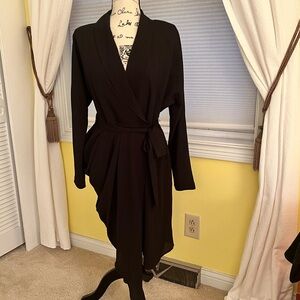 Asymmetrical Wrap Dress “Little Black Dress”